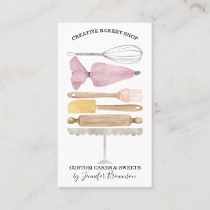 Carte De Visite Cuisine pâtissière Chef créative Aquarelle Décor d