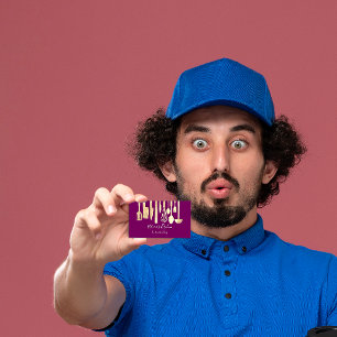 Carte De Visite Cuisine Personnel Chef Restaurant Cuisine Violet