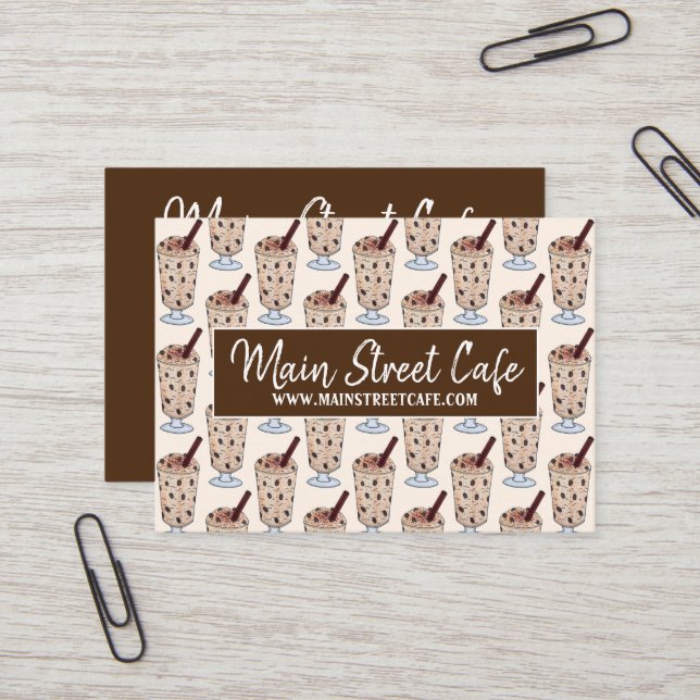 Carte De Visite Cuisine portoricaine Arroz con Dulce Dessert (Devant/Arrière en situation)