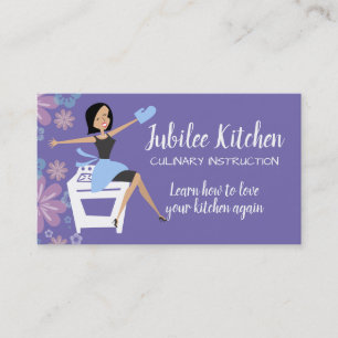 Carte De Visite Cuisine rétro ménagère four classe cuisine pers