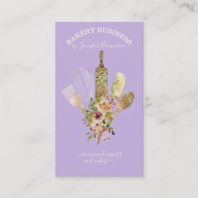 Carte De Visite Cuisinière ustensiles de cuisine Cuisinier Chef vi (Devant)