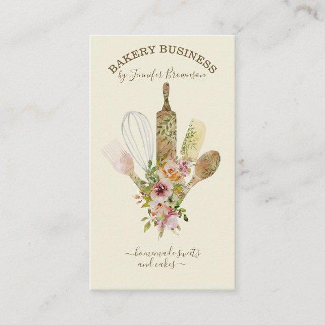 Carte De Visite Cuisinière ustensiles de cuisine Cuisinier Cuisini (Devant)