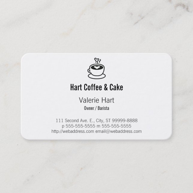 Carte De Visite Cuisson à la vapeur de la tasse de café avec la (Devant)