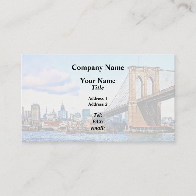Carte De Visite Culée new-yorkaise du pont de Brooklyn (Devant)
