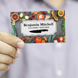 Carte De Visite Culinary Chef Table Full of Fruits and Vegetable