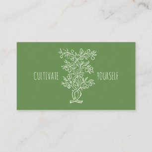 Carte De Visite Cultivez-vous Forêt Verte de Branche Entrelacée