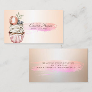 Carte De Visite Cupcake à brosse chic professionnel