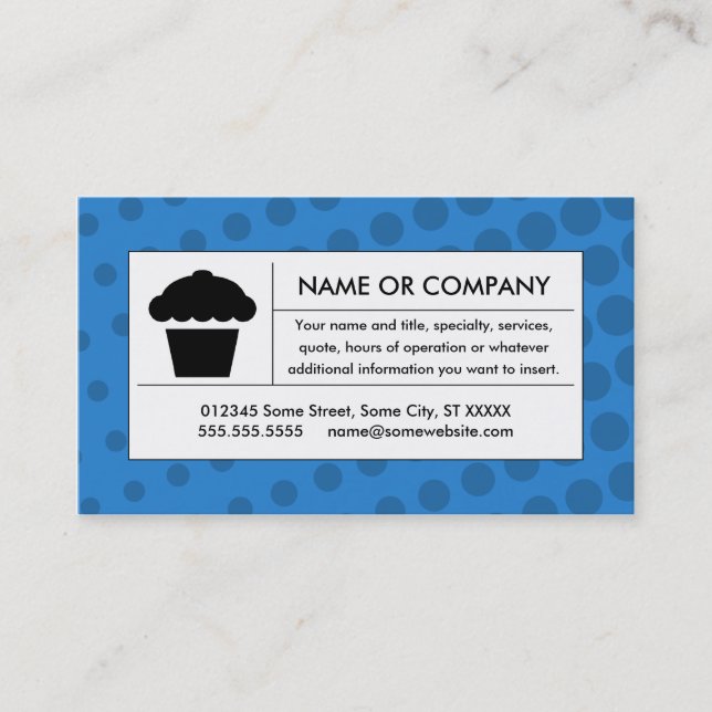Carte De Visite cupcake à demi-teinte (Devant)