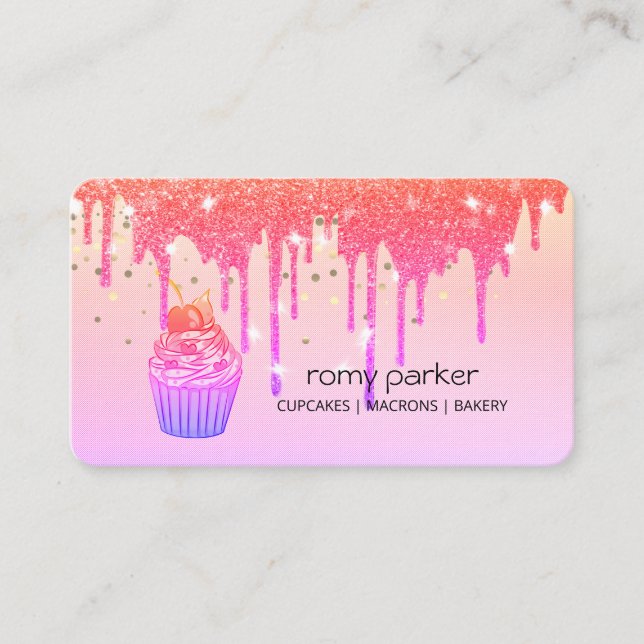 Carte De Visite Cupcake Accueil Boulangerie Pâtisserie Pâtisserie  (Devant)