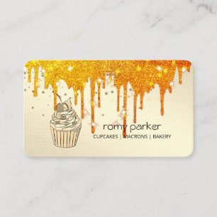 Carte De Visite Cupcake Accueil Boulangerie Pâtisserie Yellow Gold