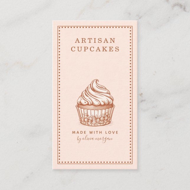Carte De Visite Cupcake Baker Bakery Pastry Chef (Devant)