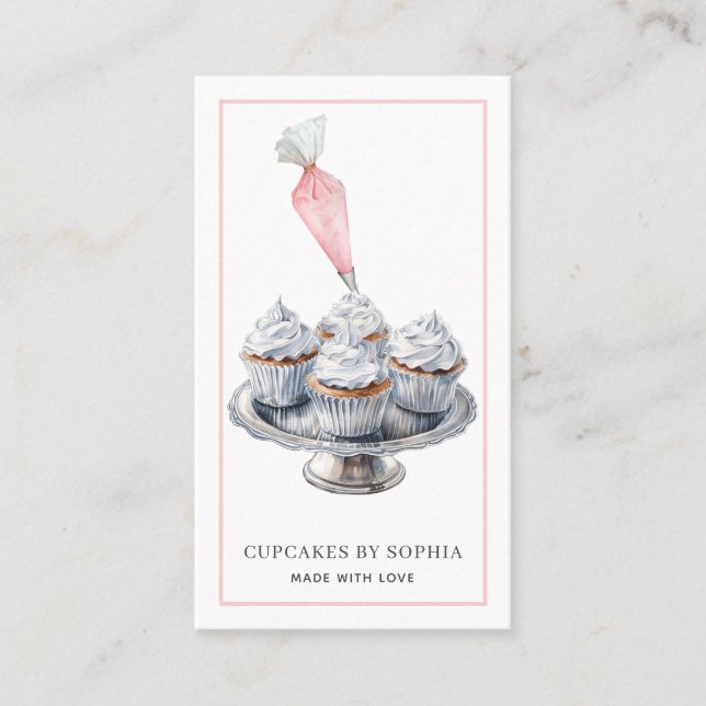 Carte De Visite Cupcake Baker Boulangerie Pâtisserie Chef Restaura (Devant)