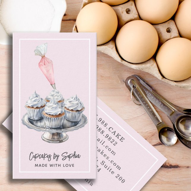 Carte De Visite Cupcake Baker Boulangerie Pâtisserie Chef Restaura (Créateur téléchargé)