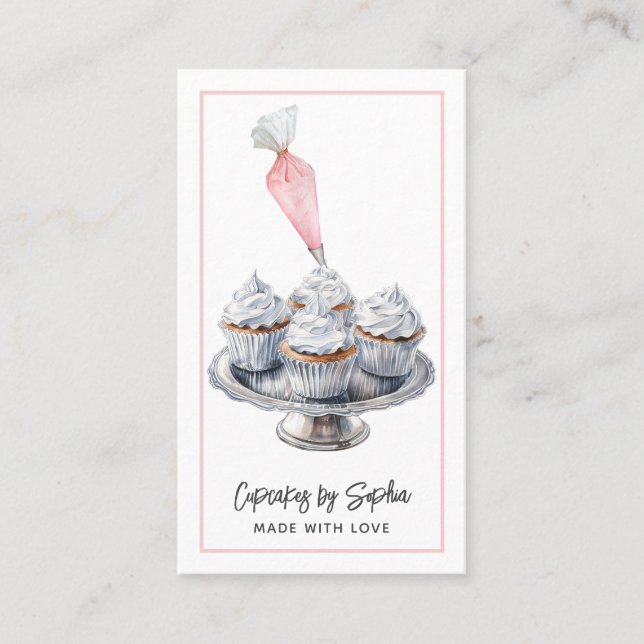 Carte De Visite Cupcake Baker Boulangerie Pâtisserie Chef Restaura (Devant)