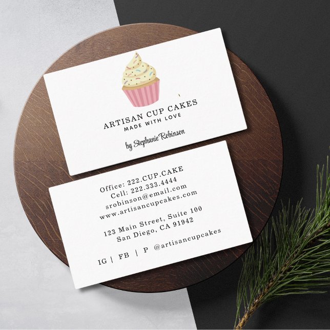 Carte De Visite Cupcake Baker Pâtisserie Chef Restauration (Créateur téléchargé)