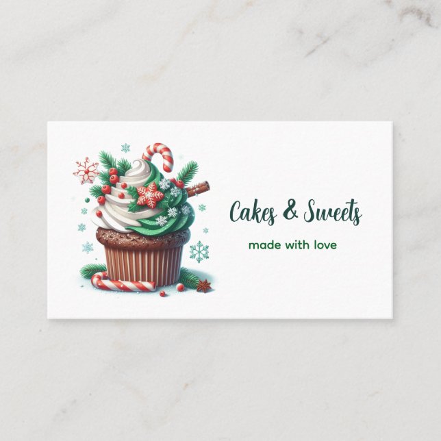Carte De Visite Cupcake Bakery Chef pâtissier (Devant)