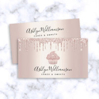 Cupcake Bakery Pastry Chef Glitter Drips Rose Gold