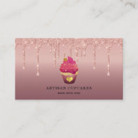Cupcake Bakery Pastry Chef Glitter Drips Rose Gold