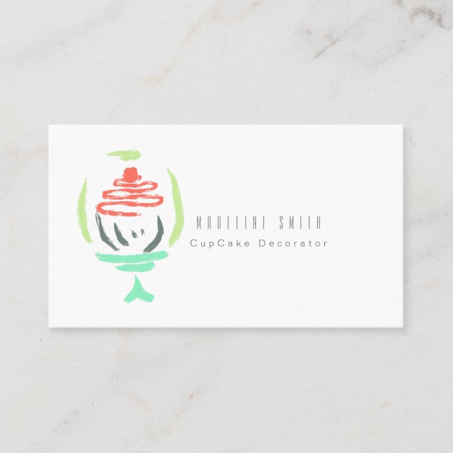 Carte De Visite Cupcake Baking Cake Decorateur Cake Stand (Devant)