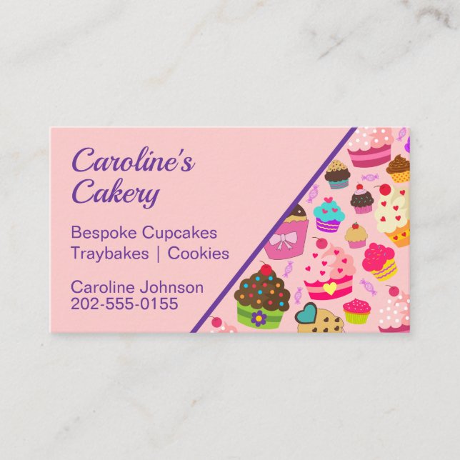 Carte De Visite Cupcake Bespoke Cake Cakery (Devant)