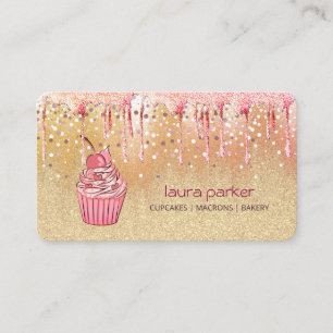 Carte De Visite Cupcake Boulangerie Maison Pâtisserie Rose Gold Go