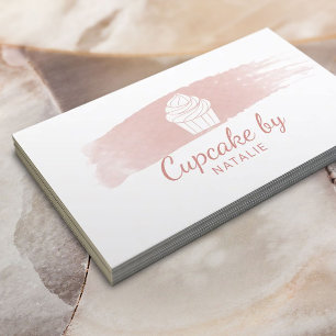 Carte De Visite Cupcake Boulangerie Pâtisserie Chef Blush Aquarell