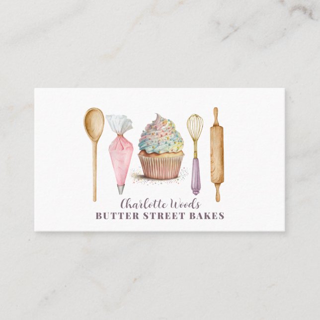 Carte De Visite Cupcake Boulangerie Pâtisserie Chef boulangerie Us (Devant)