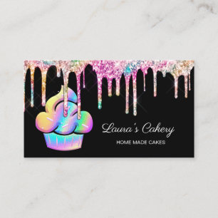 Carte De Visite Cupcake Boulangerie Pâtisserie Chef Holographique 