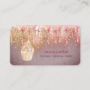 Carte De Visite Cupcake Boulangerie Pâtisserie Rose Gold Driving P
