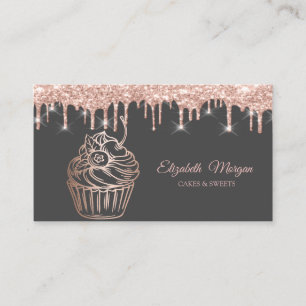 Carte De Visite Cupcake Élégant, Douceurs, Déchets