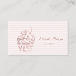 Carte De Visite Cupcake Élégant Moderne, Sucres, Gratté
