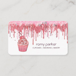 Carte De Visite Cupcake Home Bakery Pâtisserie Rose Gold Driving