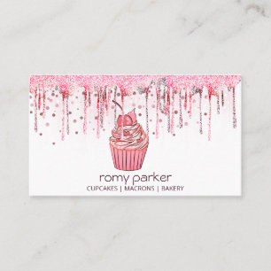 Carte De Visite Cupcake Home Bakery Pâtisserie Rose Gold Driving
