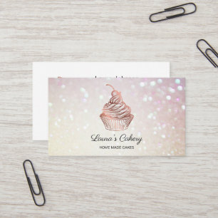 Carte De Visite Cupcake Home Bakery Rustic Vintage