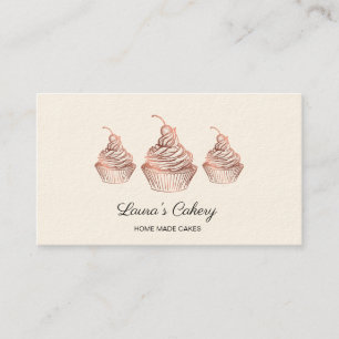 Carte De Visite Cupcake Home Bakery Rustic Vintage