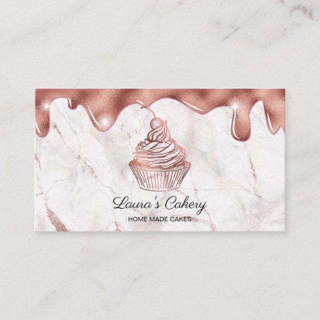 Carte De Visite Cupcake Home Bakery Rustic Vintage (Devant)