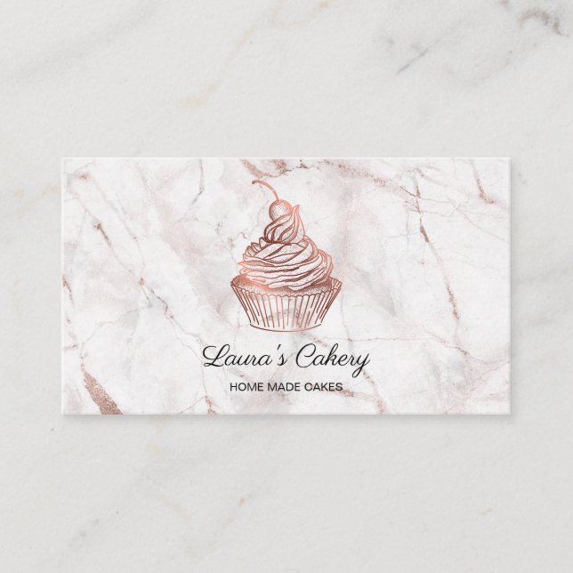 Carte De Visite Cupcake Home Bakery Rustic Vintage (Devant)