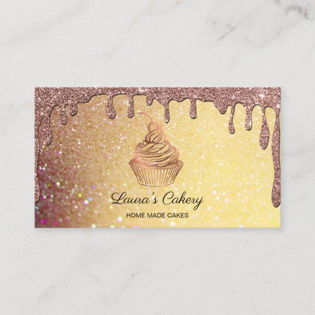 Carte De Visite Cupcake Home Bakery Rustic Vintage (Devant)