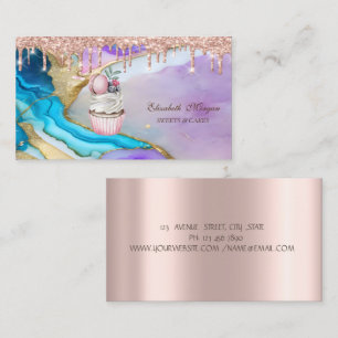 Carte De Visite Cupcake Macaroon Rose Gold Drives Boulangerie de m