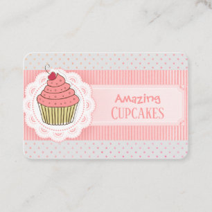 Carte De Visite Cupcake Pois rose