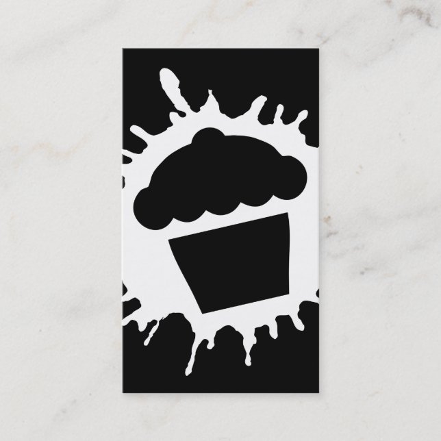 Carte De Visite cupcake splatz noir (Devant)