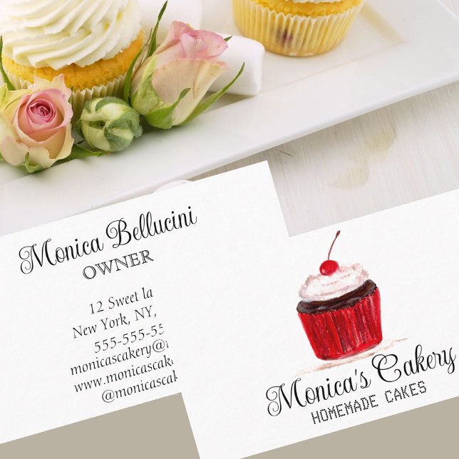 Carte De Visite Cupcake Sweet Cakes Bakes Boulangerie Maison (Créateur téléchargé)