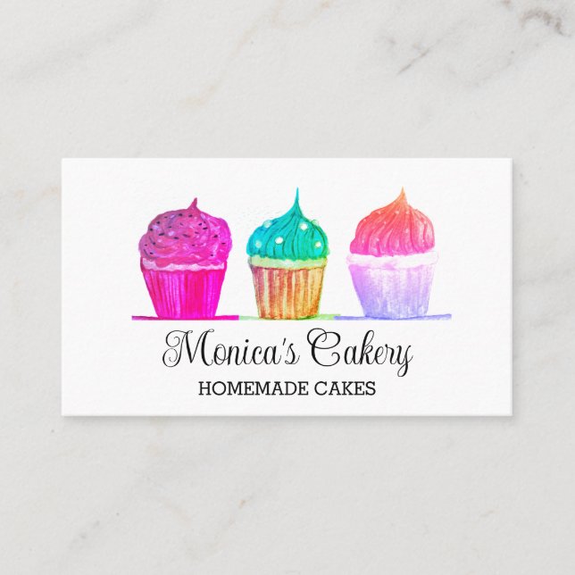 Carte De Visite Cupcake Sweet Cakes Bakes Boulangerie Maison (Devant)