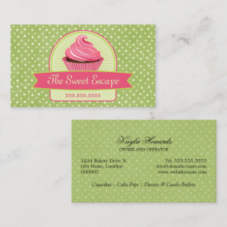 Carte De Visite Cupcake Vert et Rose
