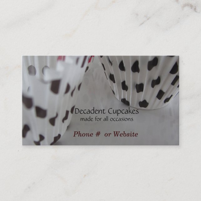 Carte De Visite Cupcakes au thème pois (Devant)