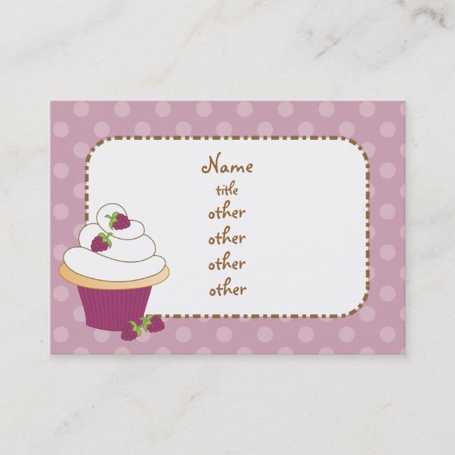 Carte De Visite Cupcakes aux framboises (Devant)