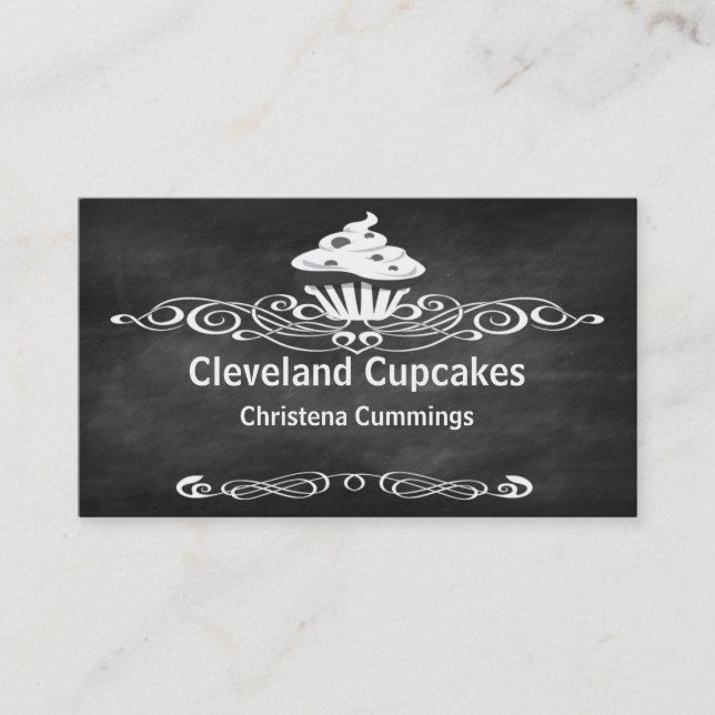 Carte de visite Cupcakes Chalkboard (Devant)