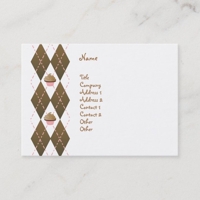 Carte De Visite Cupcakes et Jacquard (Devant)