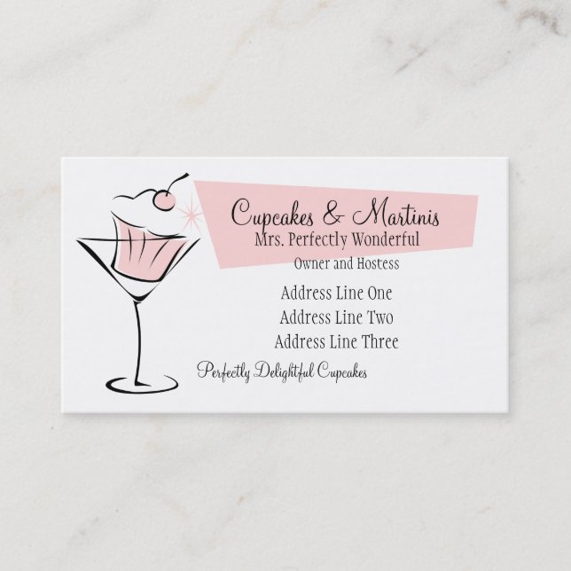 Carte De Visite Cupcakes et Martinis (Devant)