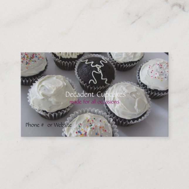 Carte De Visite Cupcakes glacés (Devant)